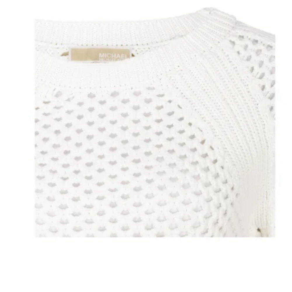 Micheal Micheal Kors White Mesh-Like Sweater, Size Small - Picture 5 of 16